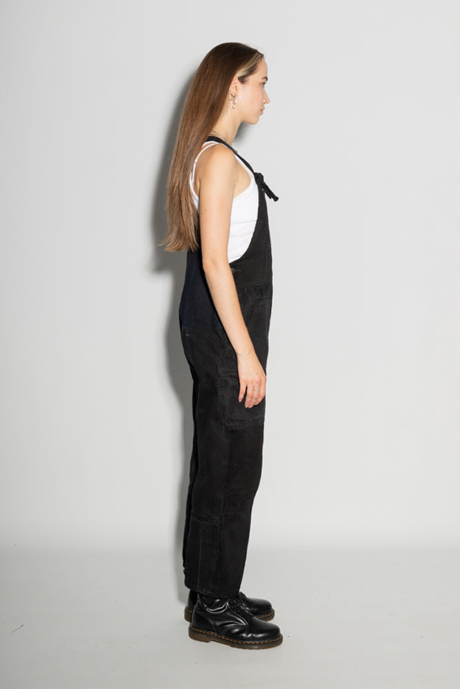 Barrie Dungarees in Patchwork Denim - ReJean Denim - zero waste - circular fashion brand 