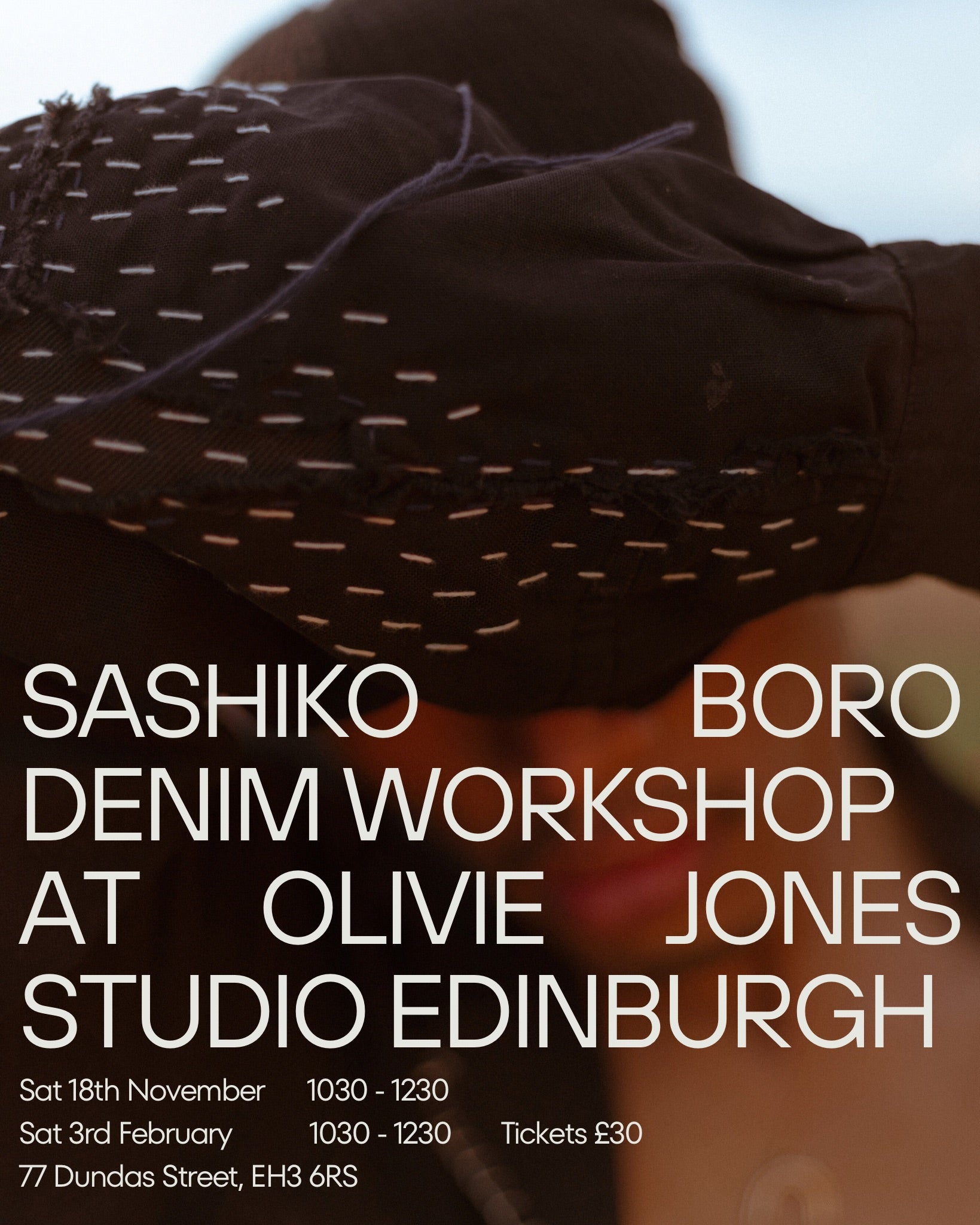 Sashiko & Boro denim workshop - ReJean Denim - zero waste - circular fashion brand 