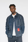Berkeley Jacket with Raglan Sleeves in Patchwork Denim - ReJean Denim - zero waste - circular fashion brand 