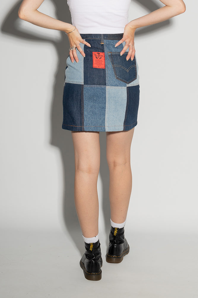 Patchwork woolen skirt - Blue – Lady of the Valley