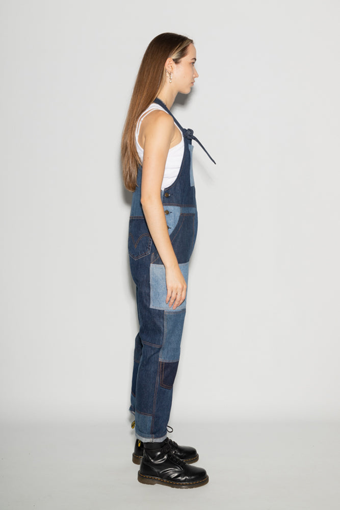 Barrie Dungarees in Patchwork Denim
