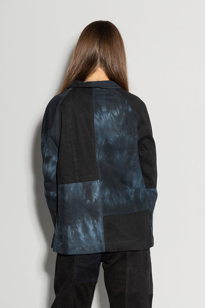 Willow 70s A-line Raglan Jacket in Patchwork Denim - ReJean Denim - zero waste - circular fashion brand 